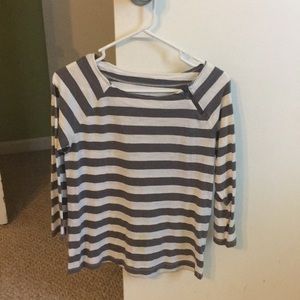 Banana Republic Grey and white striped top